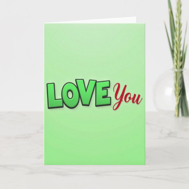 Classic Embossed Love You Card (Front)