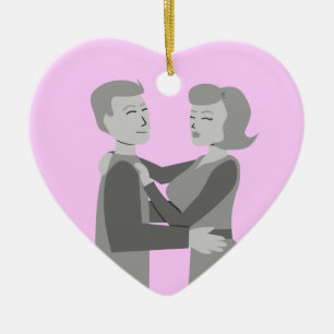 Classic Embrace Ceramic Ornament