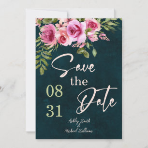 Classic Emerald Green Dark Moody Wedding Save The Date