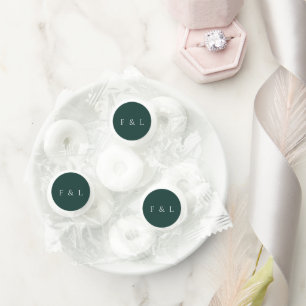 Classic Emerald Green Monogram Simple Wedding Life Saver® Mints
