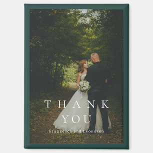 Classic Emerald Green Simple Photo Wedding Magnet