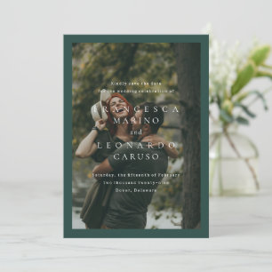 Classic Emerald Green Simple Photo Wedding Save The Date