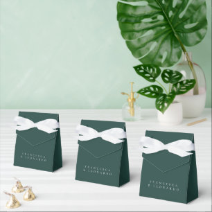 Classic Emerald Green Simple Wedding Favor Boxes