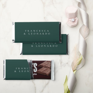 Classic Emerald Green Simple Wedding Hershey Bar Favors