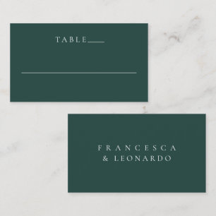 Classic Emerald Green Simple Wedding Place Card