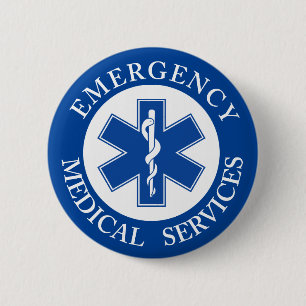 Classic EMT EMS Paramedic Symbol Pinback Button