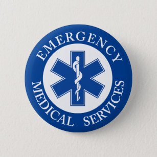 Classic EMT EMS Paramedic Symbol Pinback Button