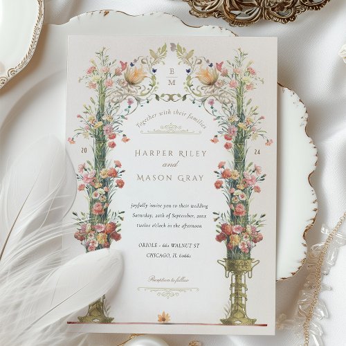 Classic Enchanted Garden Wedding Invitation