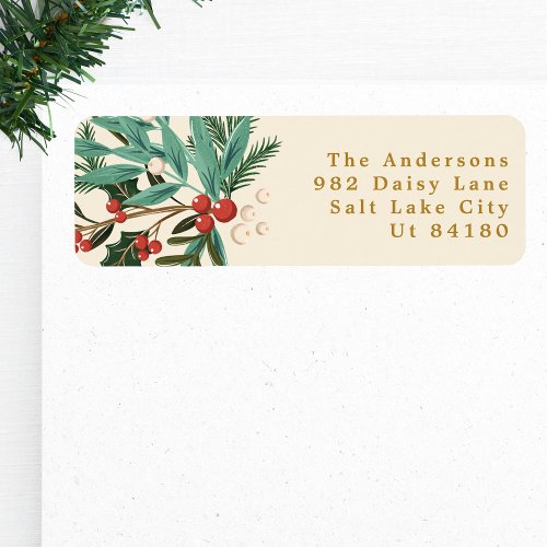 Classic Enchanting Botanical Return Address Label