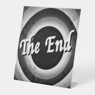 Classic End Credits - B&W Pedestal Sign