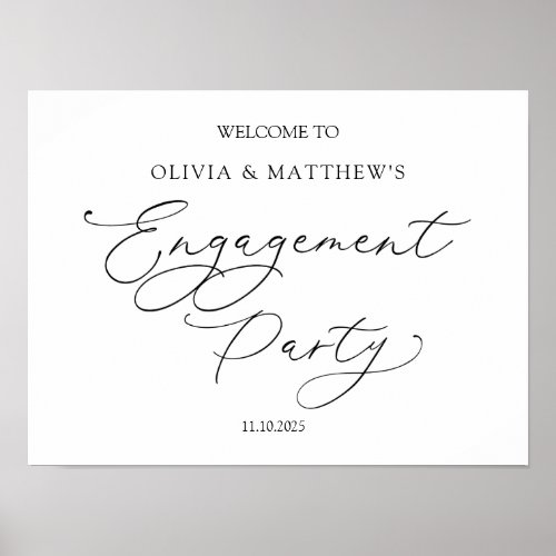Classic Engagement Party Welcome Sign