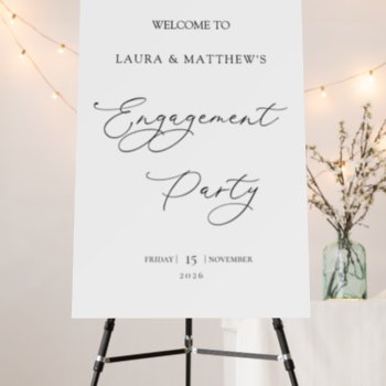 Classic Engagement Party Welcome Sign Foam Board by IrinaFraser at Zazzle