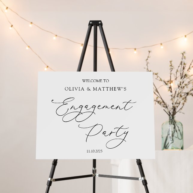Classic Engagement Party Welcome Sign Foam Board (In Situ (Stand))