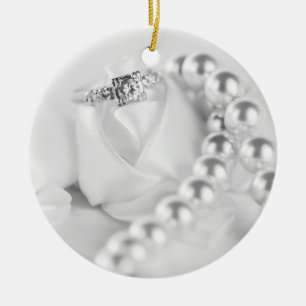 Classic Engagement Ring Ceramic Ornament