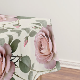 Classic English Roses In Soft Shades Of Pink  Tablecloth