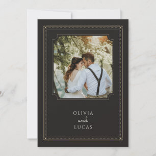 Classic Engraved Border Photo Wedding Invitation