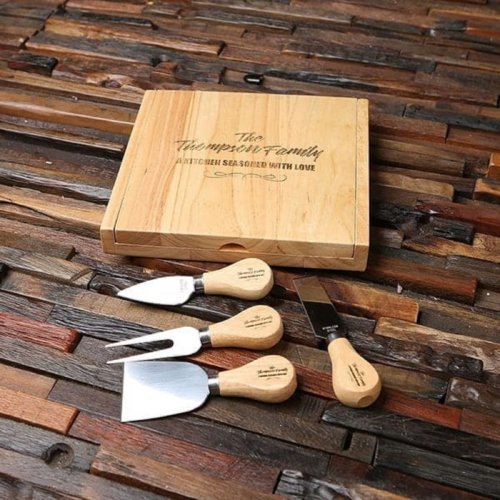 Classic Engraved Kitchen Tools with Cutting Board