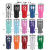 Classic Engraved Laurel Wreath Pulsner Tumbler (Color Chart)