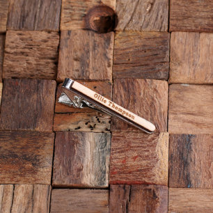 Classic Engraved Rustic Men's Wooden Tie Clip