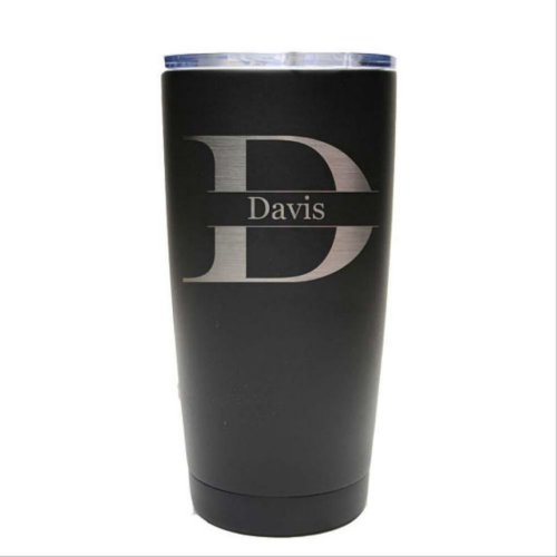 Classic Engraved Stamped Monogram 20 oz Tumbler