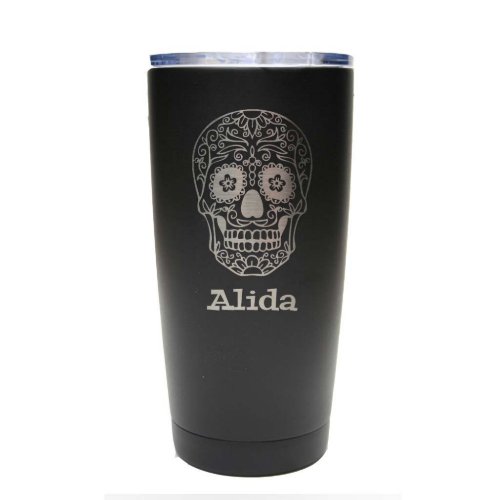 Classic Engraved Sugar Skull Insulated Tumbler