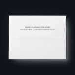 Classic Envelope with Return Address Printing<br><div class="desc">This classic white envelope features your pre printed return address in a modern serif typeface. Add your name (s) and address to the back flap. This simple design is perfect for formal weddings,  business and home.</div>