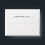 Classic Envelope with Return Address Printing<br><div class="desc">This classic white envelope features your pre printed return address in a modern serif typeface. Add your name (s) and address to the back flap. This simple design is perfect for formal weddings,  business and home.</div>