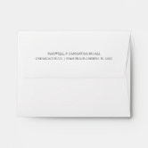 Blush Pink White Return Address Envelope