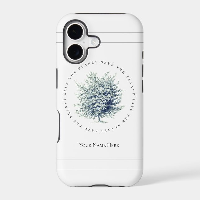 Classic Environmental Save the Planet Tree Iphone Case (Back)
