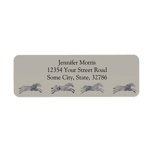Classic Equestrian Horse Pattern Label (Front)