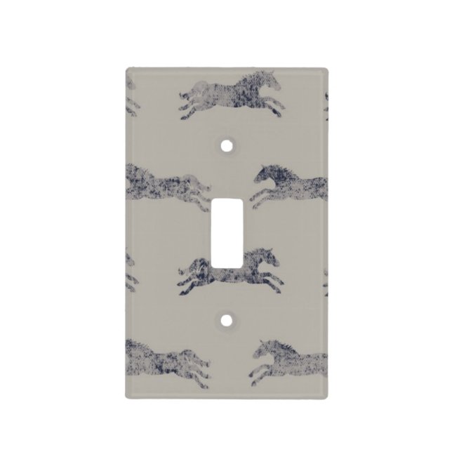 Classic Equestrian Horse Pattern Light Switch Cover (Front)