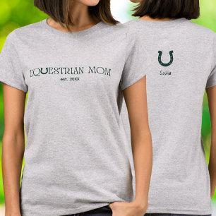 Classic Equestrian Mom Established Year Horseshoe T-Shirt