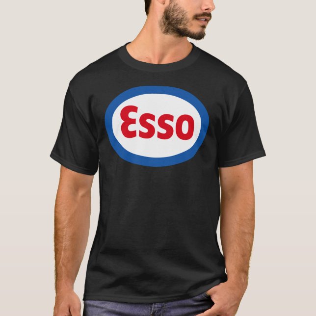 Classic Esso Petrol Gasoline Diesel Fuels Logo Cla T-Shirt (Front)