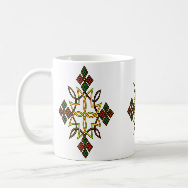 Classic Ethiopian Cross Motif Mug (Left)