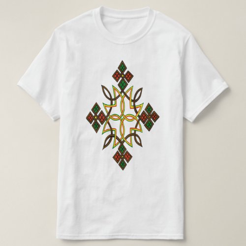 Classic Ethiopian Cross White T_Shirt
