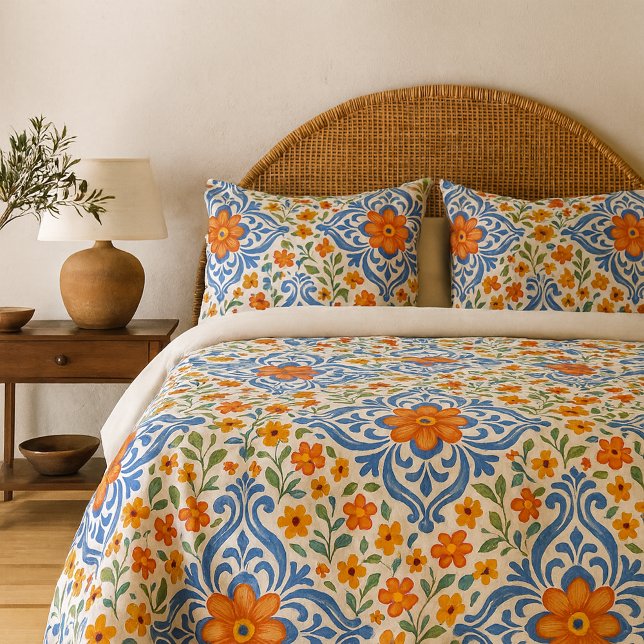 Classic Ethnic Mediterranean Floral Art Pattern Pillow Case (Creator Uploaded)