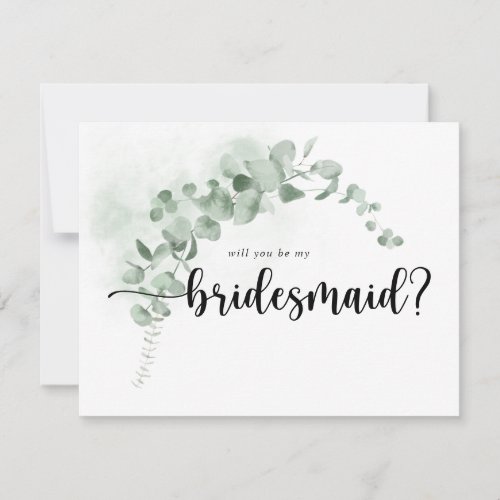 Classic Eucalyptus Bridesmaid Proposal Note Card