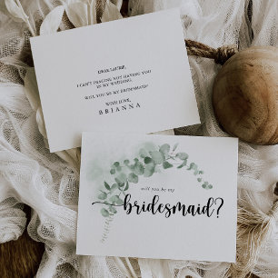 Classic Eucalyptus Bridesmaid Proposal Note Card