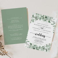 Classic Eucalyptus Foliage Front & Back Wedding