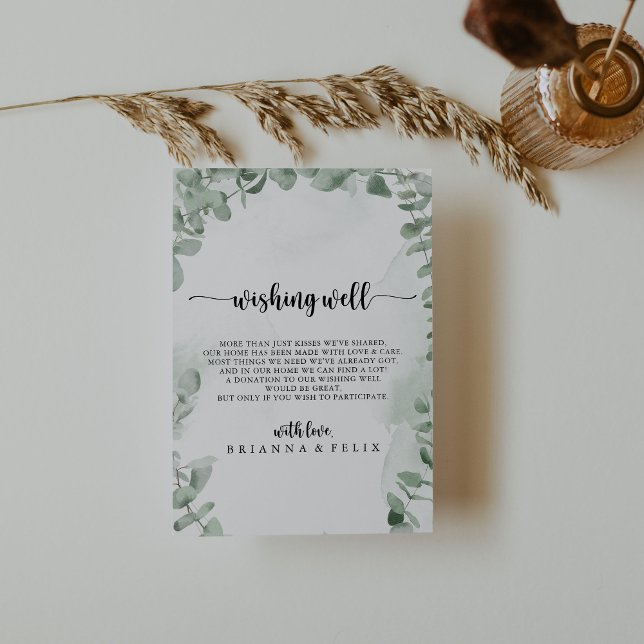 Classic Eucalyptus Foliage Wedding Wishing Well  Enclosure Card (Creator Uploaded)