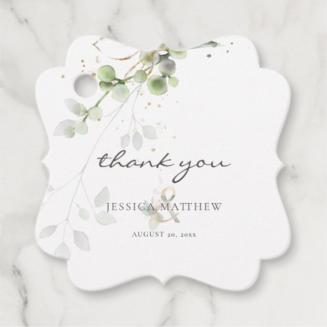 Classic Eucalyptus Greenery  Favor Tags (Front)