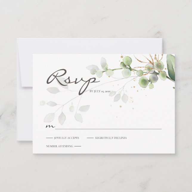 Classic Eucalyptus Greenery RSVP Card (Front)