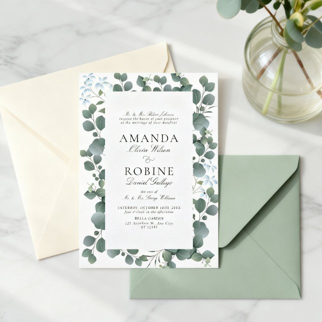 Classic Eucalyptus Wedding Invitation (Creator Uploaded)