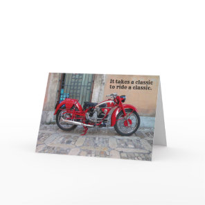 Classic Euro Moto Guzzi Motorcycle Birthday Card