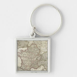 Classic European Map Keychain