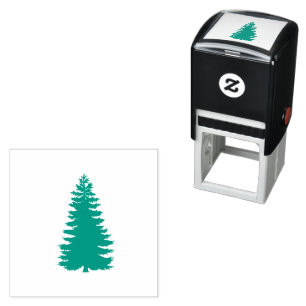 Classic Evergreeen Pine Tree Plant Wood Art Stamp