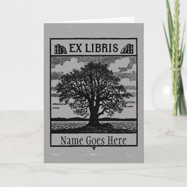 Classic ex libris Card - Blank or Messaged (Front)
