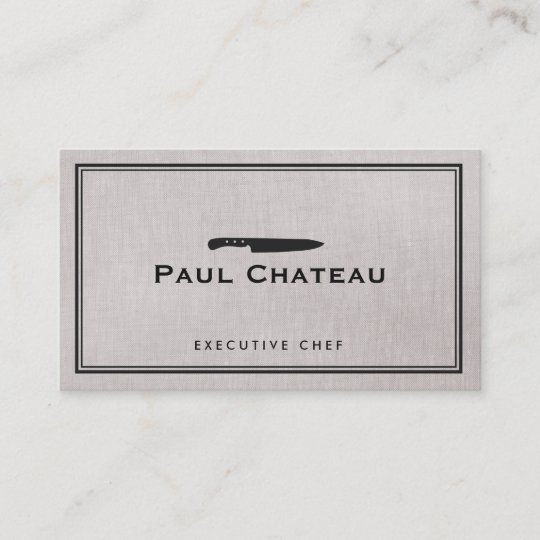 Classic Executive Chef Knife Logo Catering Business Card | Zazzle.com