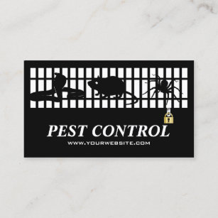 Classic Exterminator Pest Control Iron Grating Business Card