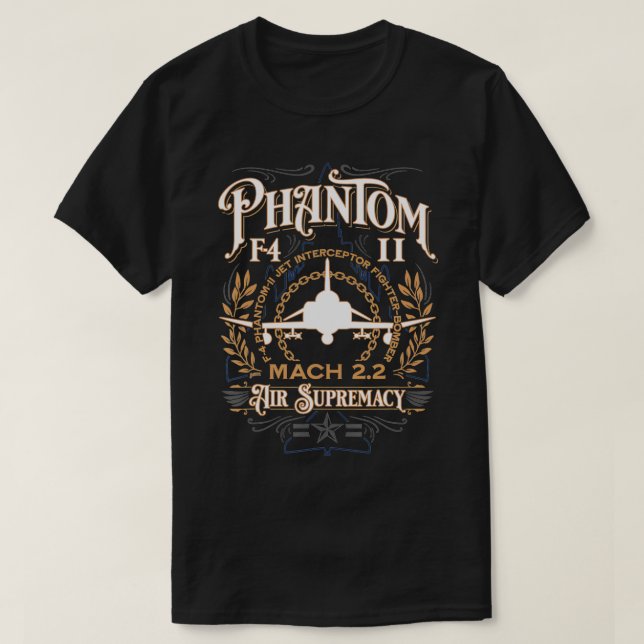 Classic F4 Phantom II Fighter Bomber Jet Aircraft  T-Shirt (Design Front)
